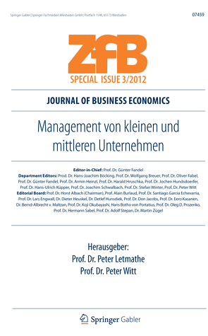 Management von kleinen und mittleren Unternehmen von Letmathe,  Peter, Witt,  Peter