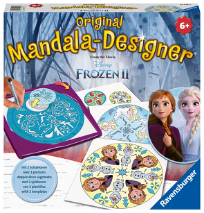 Ravensburger Mandala Designer Frozen 2 29026, Zeichnen lernen mit Anna und Elsa für Kinder ab 6 Jahren, Mandala-Schablonen für farbenfrohe Mandalas