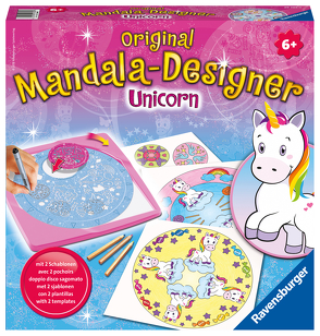 Ravensburger Mandala Designer Unicorn 29703, Zeichnen lernen für Kinder ab 6 Jahren, Zeichen-Set mit Mandala-Schablonen für farbenfrohe Mandalas