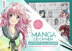 Manga zeichnen Adventskalender – Manga zeichnen lernen in 24 Tagen. Mit Anleitungsbuch, Workbook und Zeichenmaterial von Keck,  Gecko
