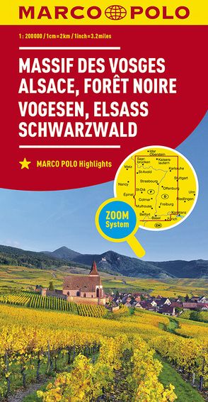 MARCO POLO Karte Frankreich Vogesen, Elsass, Schwarzwald 1:200 000