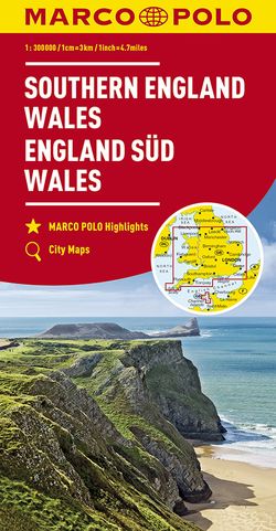 MARCO POLO Regionalkarte England Süd, Wales 1:300.000
