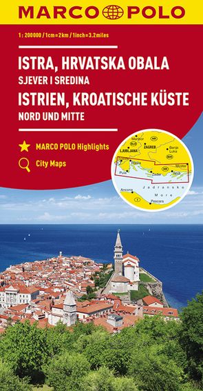 MARCO POLO Karte HR Istrien, Kroatische Küste 1:200 000