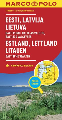 MARCO POLO Länderkarte Estland, Lettland, Litauen, Baltische Staaten 1:800.000