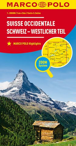 MARCO POLO Regionalkarte Schweiz 01 westlicher Teil 1:200.000