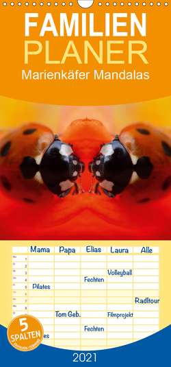 Marienkäfer Mandalas – Familienplaner hoch (Wandkalender 2021 , 21 cm x 45 cm, hoch) von Zänkert,  Martin