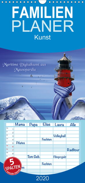 Maritime Digitalkunst aus Mausopardia – Familienplaner hoch (Wandkalender 2020 , 21 cm x 45 cm, hoch) von Jüngling,  Monika