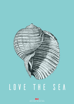 Maritimes Notizbuch – Illustration: Muschel, Spruch: Love the Sea