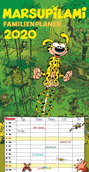 Marsupilami: Marsupilami Familienplaner 2020 von Bâtem