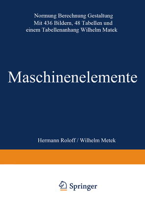 Maschinen elemente von Roloff,  Hermann