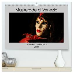 Maskerade di Venezia (hochwertiger Premium Wandkalender 2024 DIN A2 quer), Kunstdruck in Hochglanz von Aichner,  Joe
