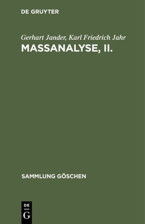 Maßanalyse, II. von Jahr,  Karl-Friedrich, Jander,  Gerhart