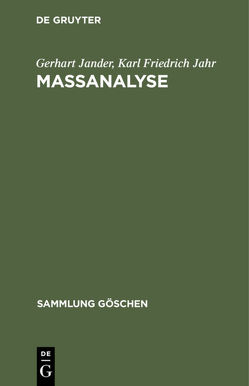 Massanalyse von Jahr,  Karl-Friedrich, Jander,  Gerhart