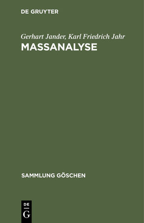 Massanalyse von Jahr,  Karl-Friedrich, Jander,  Gerhart