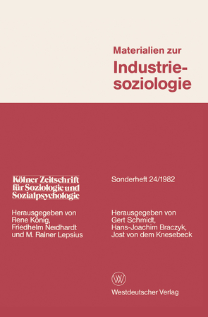 Materialien zur Industriesoziologie von Schmidt,  Gert