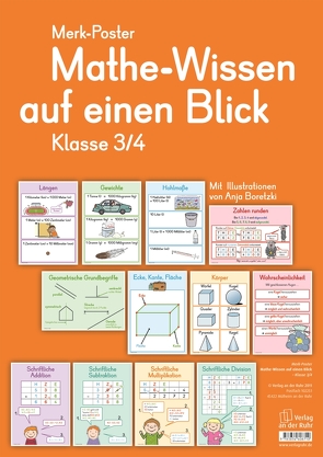 Mathe-Wissen auf einen Blick – Klasse 3/4 von Boretzki,  Anja, Verlag an der Ruhr,  Redaktionsteam
