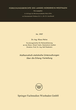 Mathematisch-statistische Untersuchungen über die Erlang-Verteilung von Heinz,  Klaus