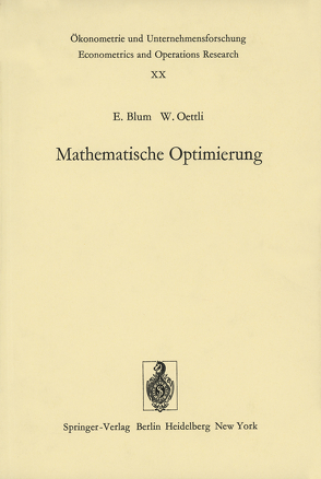 Mathematische Optimierung von Blum,  E., Oettli,  W.