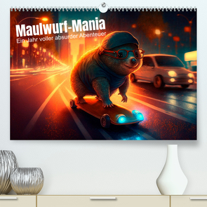 Maulwurf Mania Ein Jahr voller absurder Abenteuer (Premium, hochwertiger DIN A2 Wandkalender 2024, Kunstdruck in Hochglanz) von artefacti