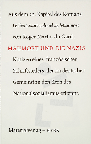 Maumort und die Nazis von Bierma,  Wigger, Du Gard,  Roger Martin