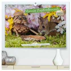 Mausis Zapfenfreunde (hochwertiger Premium Wandkalender 2024 DIN A2 quer), Kunstdruck in Hochglanz von Hetzel,  Jennifer