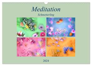 Meditation-Schmetterling (Wandkalender 2024 DIN A3 quer), CALVENDO Monatskalender von Altenburger,  Monika