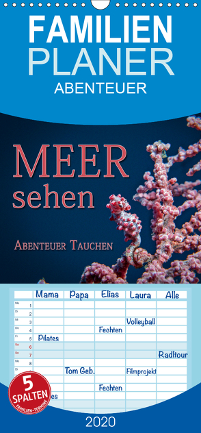 Meer sehen – Abenteuer Tauchen – Familienplaner hoch (Wandkalender 2020 , 21 cm x 45 cm, hoch) von Gödecke,  Dieter