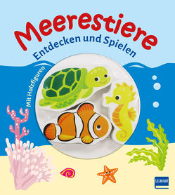 Meerestiere (Pappbilderbuch + 3 Holzfiguren) von Gruber,  Denitza