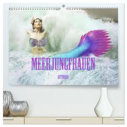 Meerjungfrauen – Artwork (hochwertiger Premium Wandkalender 2024 DIN A2 quer), Kunstdruck in Hochglanz von Brunner-Klaus,  Liselotte