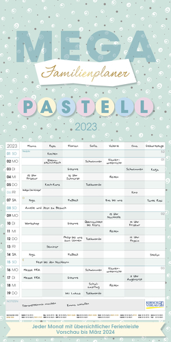 Mega Familienplaner Pastell 2023 von Korsch Verlag