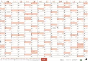 Mega-Posterplaner 2023. Großer Jahresplaner in rot. Wandkalender 2023 zum Eintragen. XXL Büro-Kalender mit Ferientermine und Feiertage. 68×98 cm von Heye