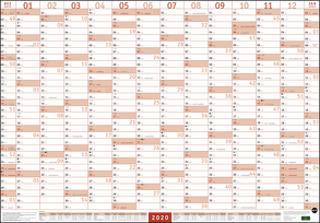 Mega-Posterplaner, rot Kalender 2020 von Heye