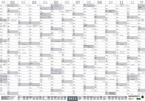 Mega-Posterplaner, silber Kalender 2021 von Heye