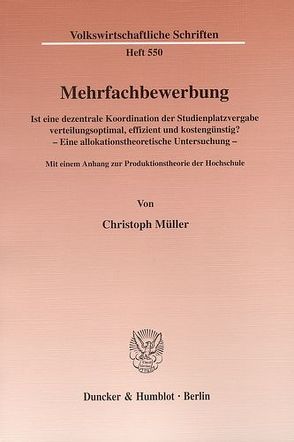 Mehrfachbewerbung. von Müller,  Christoph