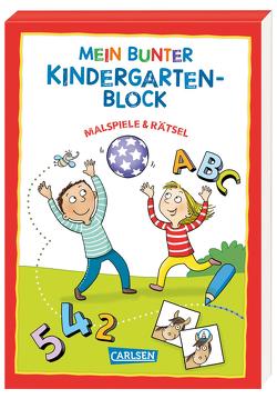 Mein bunter Kindergarten-Block: Malspiele und Rätsel von Koppers,  Theresia, Sörensen,  Hanna