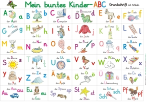 Mein buntes Kinder-ABC in Grundschrift mit Artikeln von Momm,  Helga