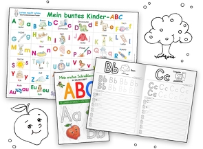 Mein buntes Kinder-ABC-Set in Druckschrift von Momm,  Helga