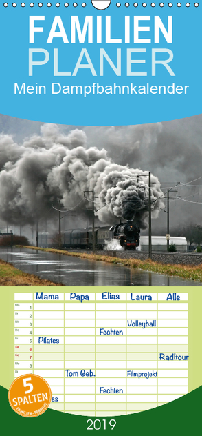 Mein Dampfbahnkalender – Familienplaner hoch (Wandkalender 2019 , 21 cm x 45 cm, hoch) von Franz Müller,  Günter