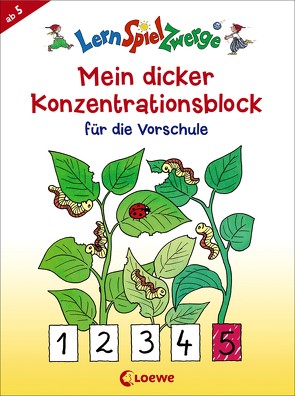LernSpielZwerge – Mein dicker Konzentrationsblock für die Vorschule von Merle,  Katrin, Penner,  Angelika