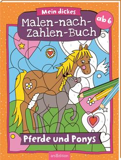 Mein dickes Malen-nach-Zahlen-Buch – Pferde und Ponys von Theissen,  Petra