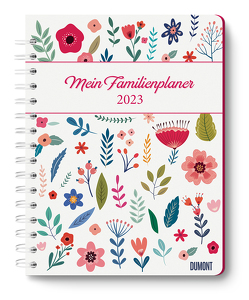 Mein Familienplaner-Buch Lovely Flowers 2023 – Buch-Kalender – Praktisch, zum Mitnehmen – mit 5 Spalten und vielen Zusatzseiten