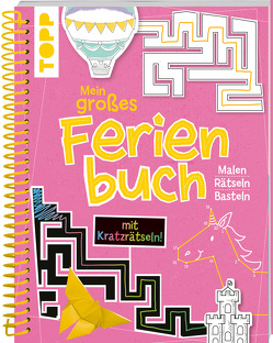 Mein großes Ferienbuch mit Kratzrätseln! (Pink) von frechverlag