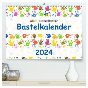 Mein kunterbunter Bastelkalender (hochwertiger Premium Wandkalender 2024 DIN A2 quer), Kunstdruck in Hochglanz von Vahldiek,  Carola