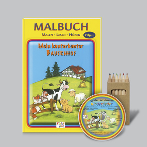 Mein kunterbunter Bauernhof – Malen-Lesen-Hören (Malbuch-Set)