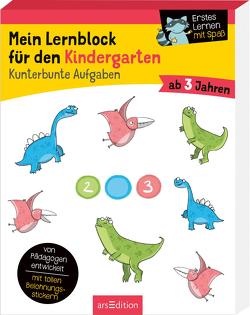 Mein Lernblock für den Kindergarten – Kunterbunte Aufgaben von Lang,  Hannah, Schrade,  Sophia