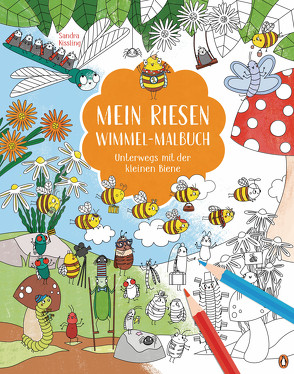 Mein Riesen-Wimmel-Malbuch – Unterwegs mit der kleinen Biene von Kissling,  Sandra