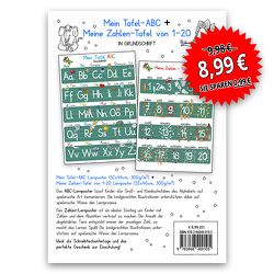 Mein Tafel-ABC + Meine Zahlen-Tafel-Set in Grundschrift von Momm,  Helga