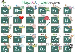 Meine ABC Tafeln in Grundschrift (von A-Z,Ä,Ö,Ü und ß) von Momm,  Helga