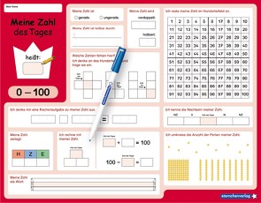 Meine Zahl des Tages 0-100 – wiederbeschreibbare Lerntafel mit Stift – Mathematik von Langhans,  Katrin