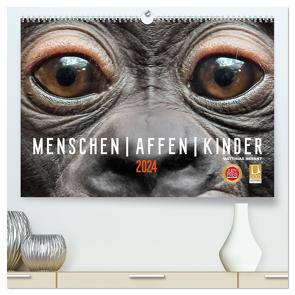 MENSCHEN-AFFEN-KINDER (hochwertiger Premium Wandkalender 2024 DIN A2 quer), Kunstdruck in Hochglanz von Besant,  Matthias